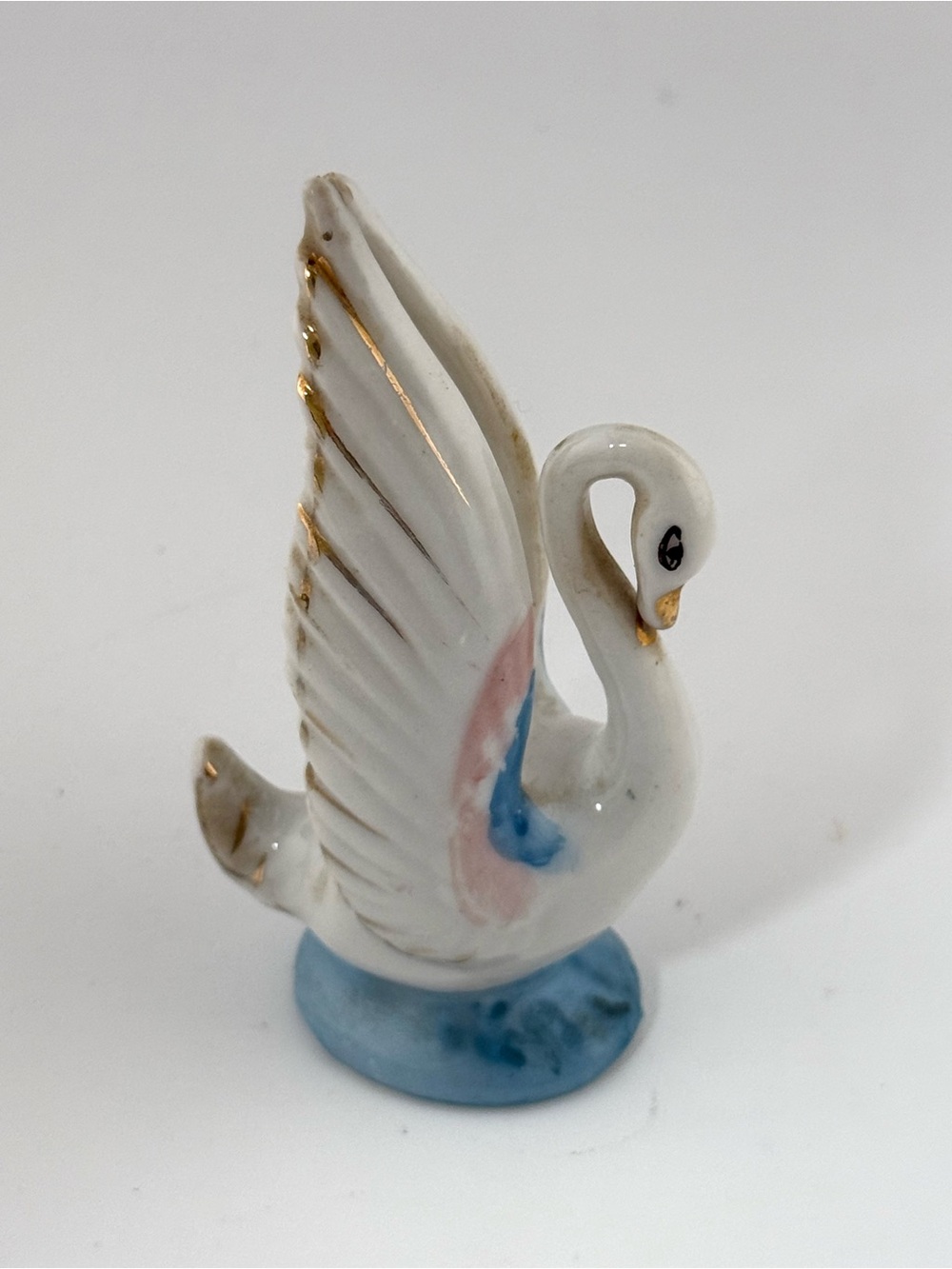 Vintage porcelain miniature swan figurine
